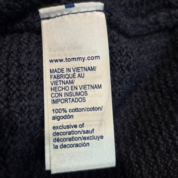 Tommy Hilfiger Men's Classic 1/4 Zip Sweater Flag Logo Navy Blue Size XXL - Picture 12 of 12